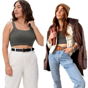 Everlane Heathered Charcoal Yak And Wool Blend The Cozy Stretch Tank